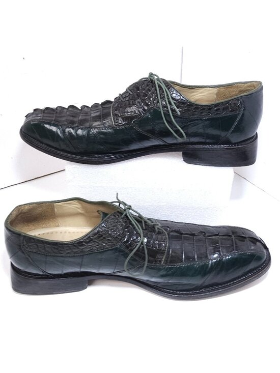 Belvedere Colombo Men’s Size 12 Crocodile Leather Dress Shoes Green Brown main image 12